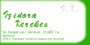 izidora kerekes business card